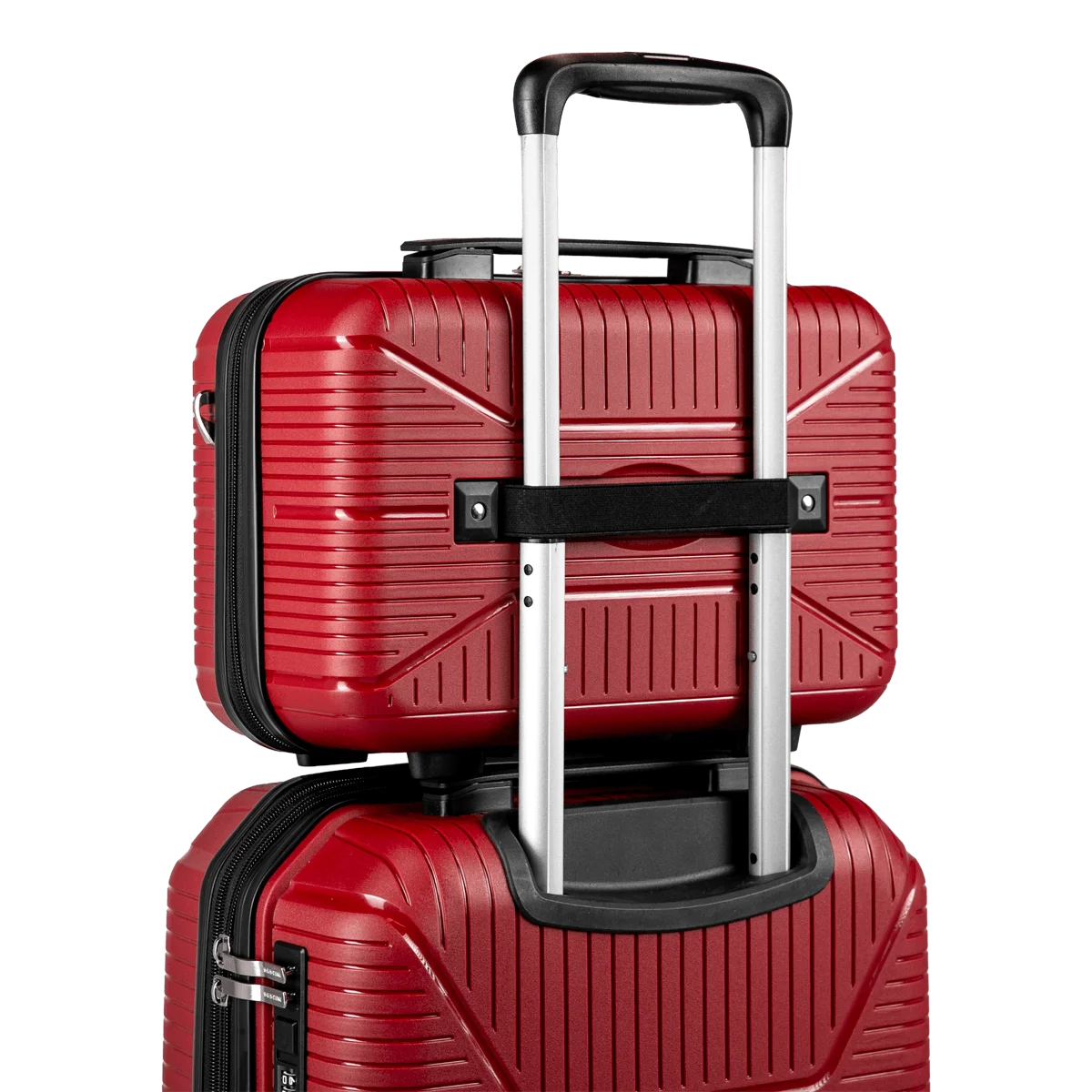 Kit 3 Malas de viagem Grande, Média e Bordo e 1 Frasqueira em Polipropileno PP Essencial Plus 2 - Vinho