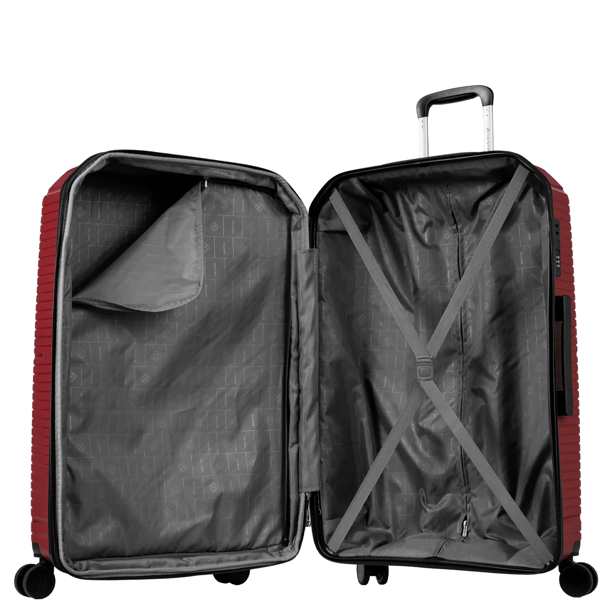 Kit 3 Malas de viagem Grande, Média e Bordo e 1 Frasqueira em Polipropileno PP Essencial Plus 2 - Vinho