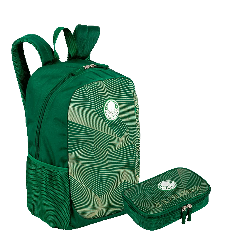 Kit Mochila Grande e Estojo Box Especial Palmeiras X01 - Verde
