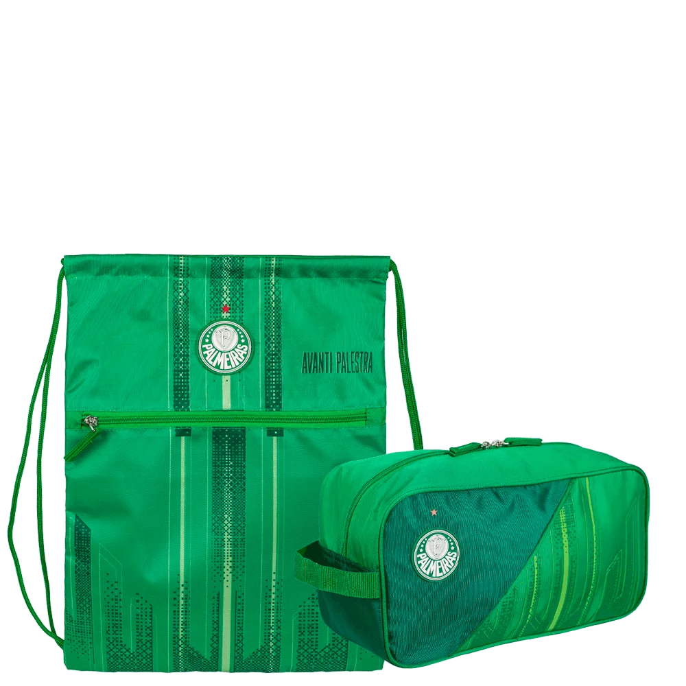 Kit Mochila Saquinho e Necessaire Palmeiras X02 - Verdão
