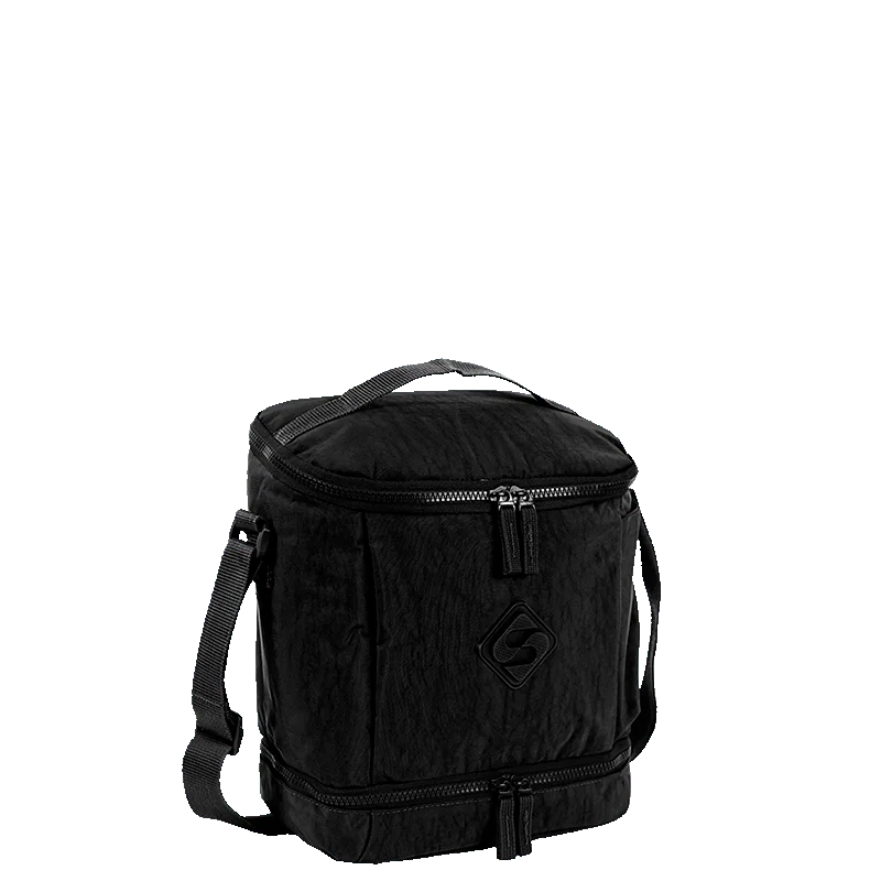 Lancheira Fitness 2 Compartimentos Lunch Crinkle Preto