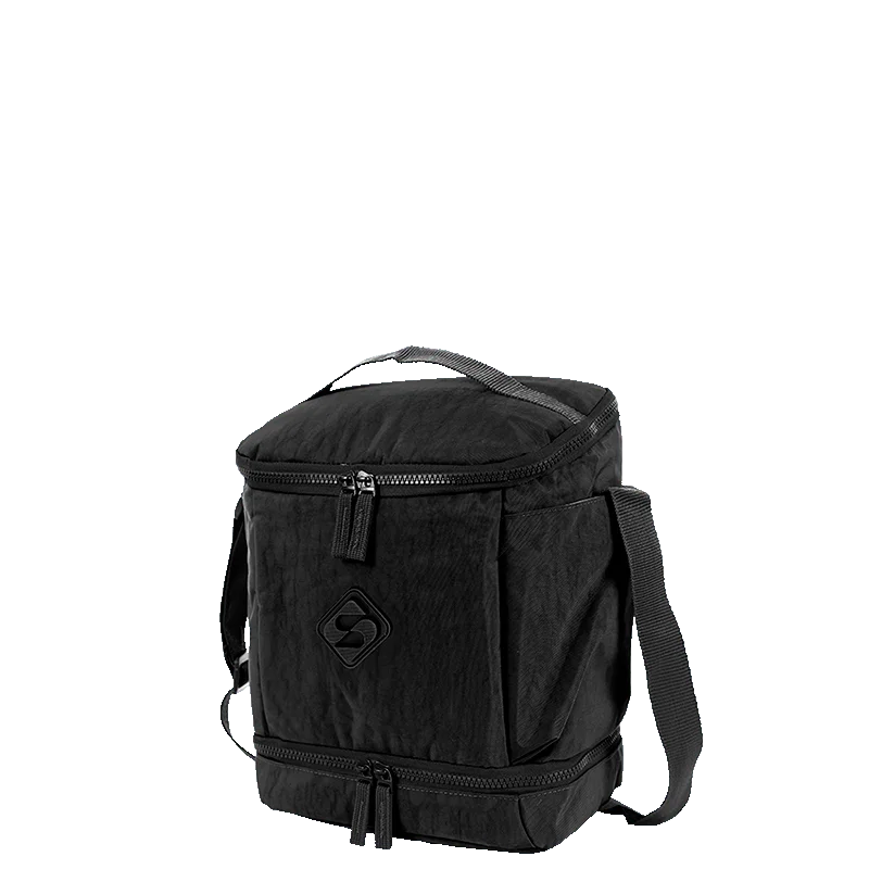 Lancheira Fitness 2 Compartimentos Lunch Crinkle Preto