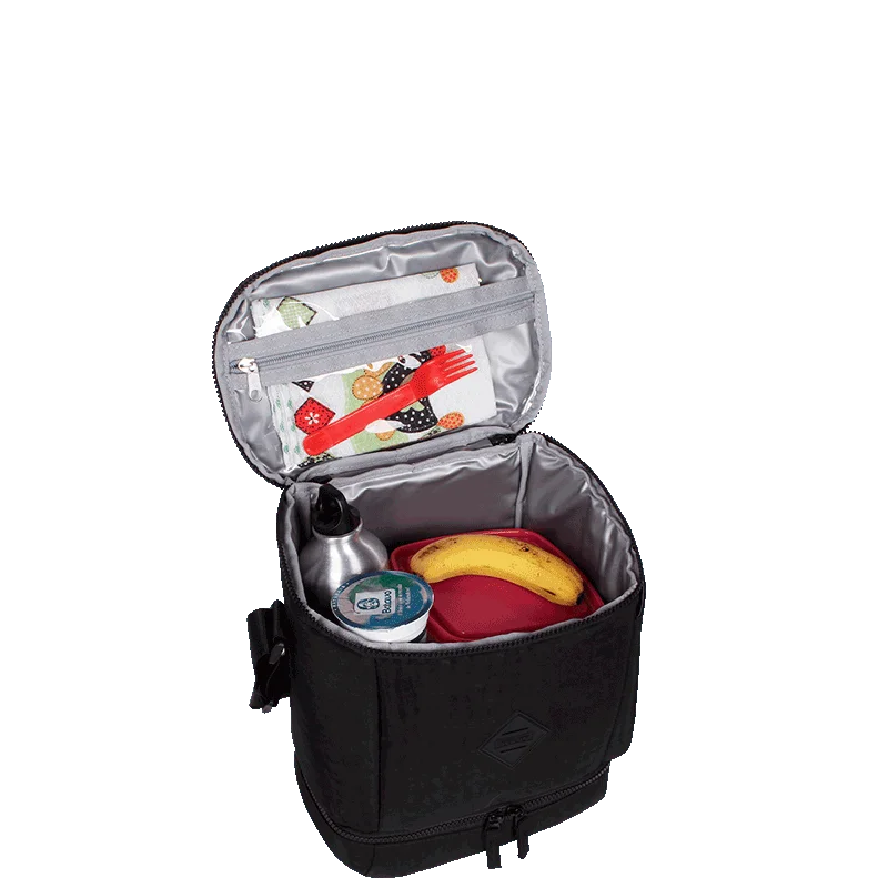 Lancheira Fitness 2 Compartimentos Lunch Crinkle Preto