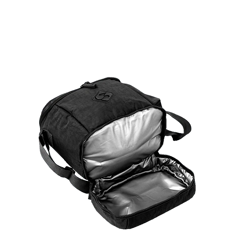 Lancheira Fitness 2 Compartimentos Lunch Crinkle Preto