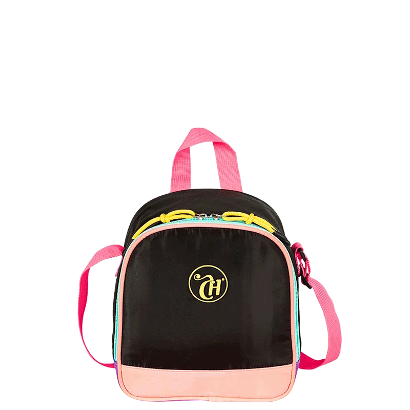 Lancheira Grande Capricho Contrast - Preto e Rosa