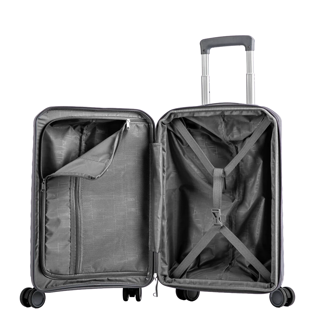 Mala de Viagem Bordo 10 kg Polipropileno com Rodas 360° PP Vetra - Grafite