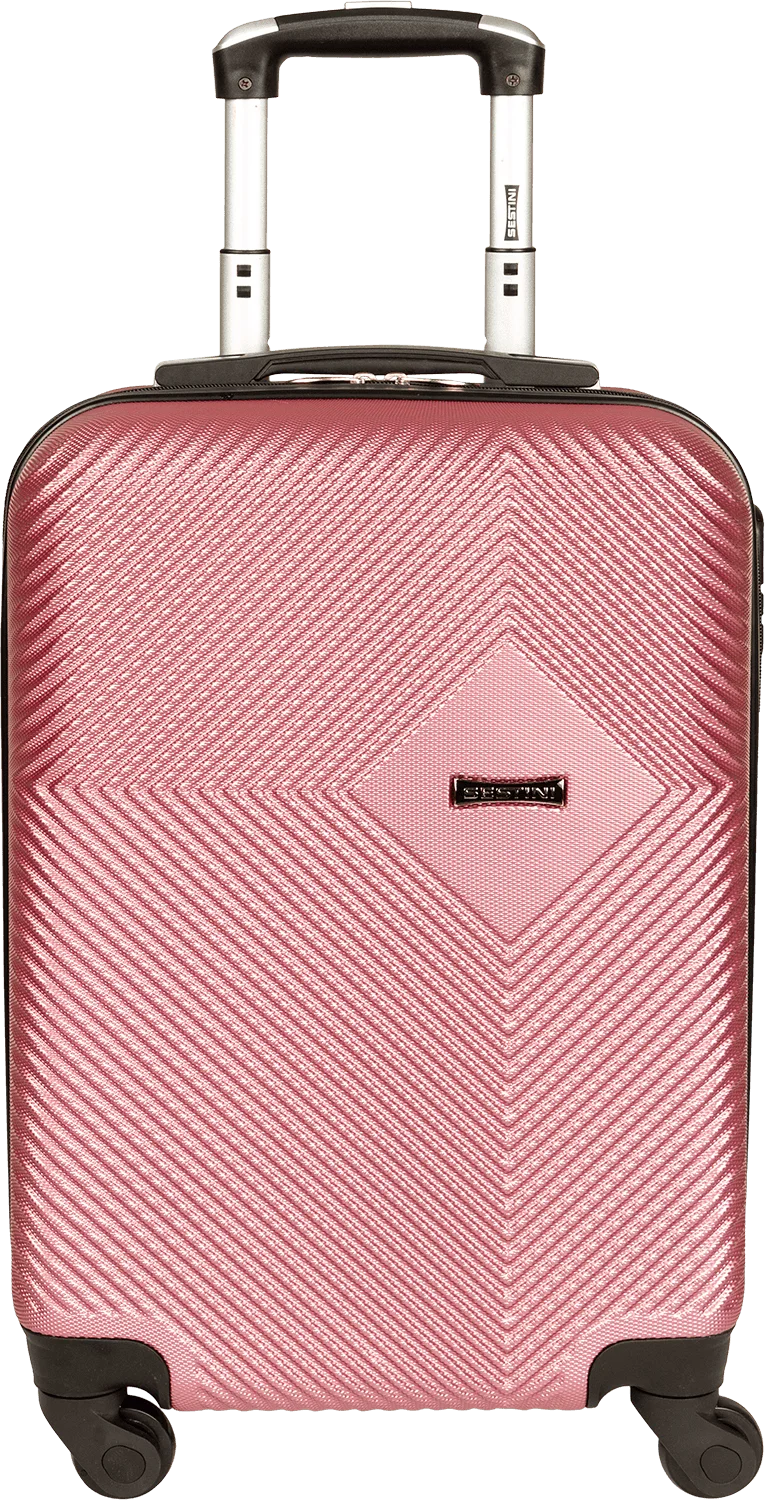 Mala de Viagem Bordo 10 kg Rígida com Rodas 360° Alpha - Rosa Claro