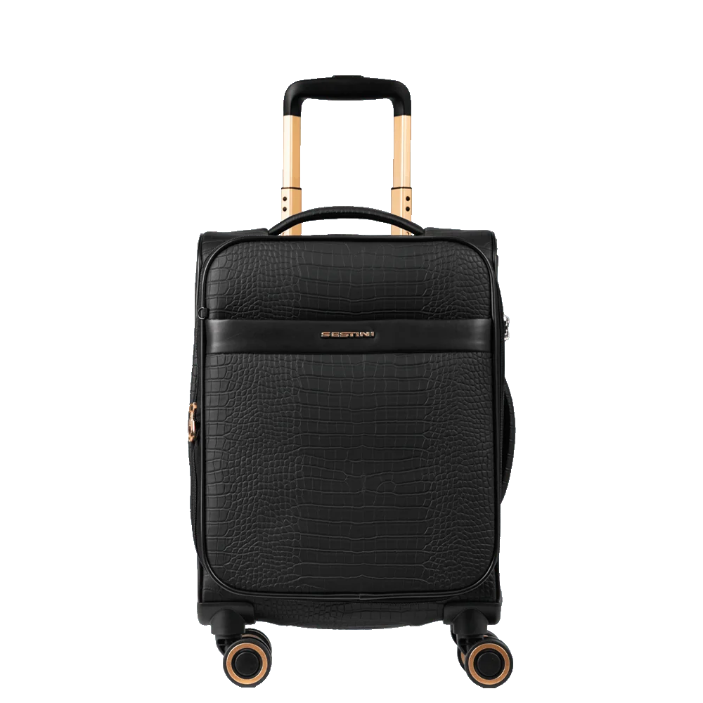 Mala de Viagem Bordo 10 kg Rígida com Rodas 360° Croco 5t - Preto