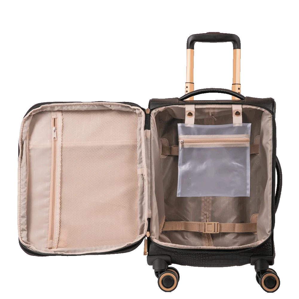 Mala de Viagem Bordo 10 kg Rígida com Rodas 360° Croco 5t - Preto