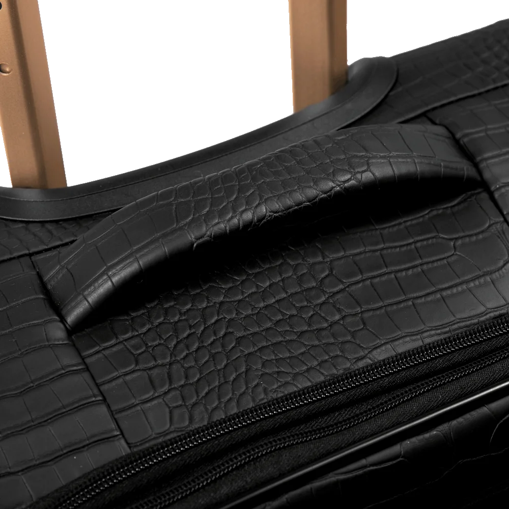 Mala de Viagem Bordo 10 kg Rígida com Rodas 360° Croco 5t - Preto