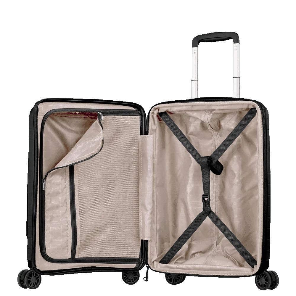 Mala de Viagem Bordo 10 kg em Polipropileno com Rodas 360° PP Duo - Preto