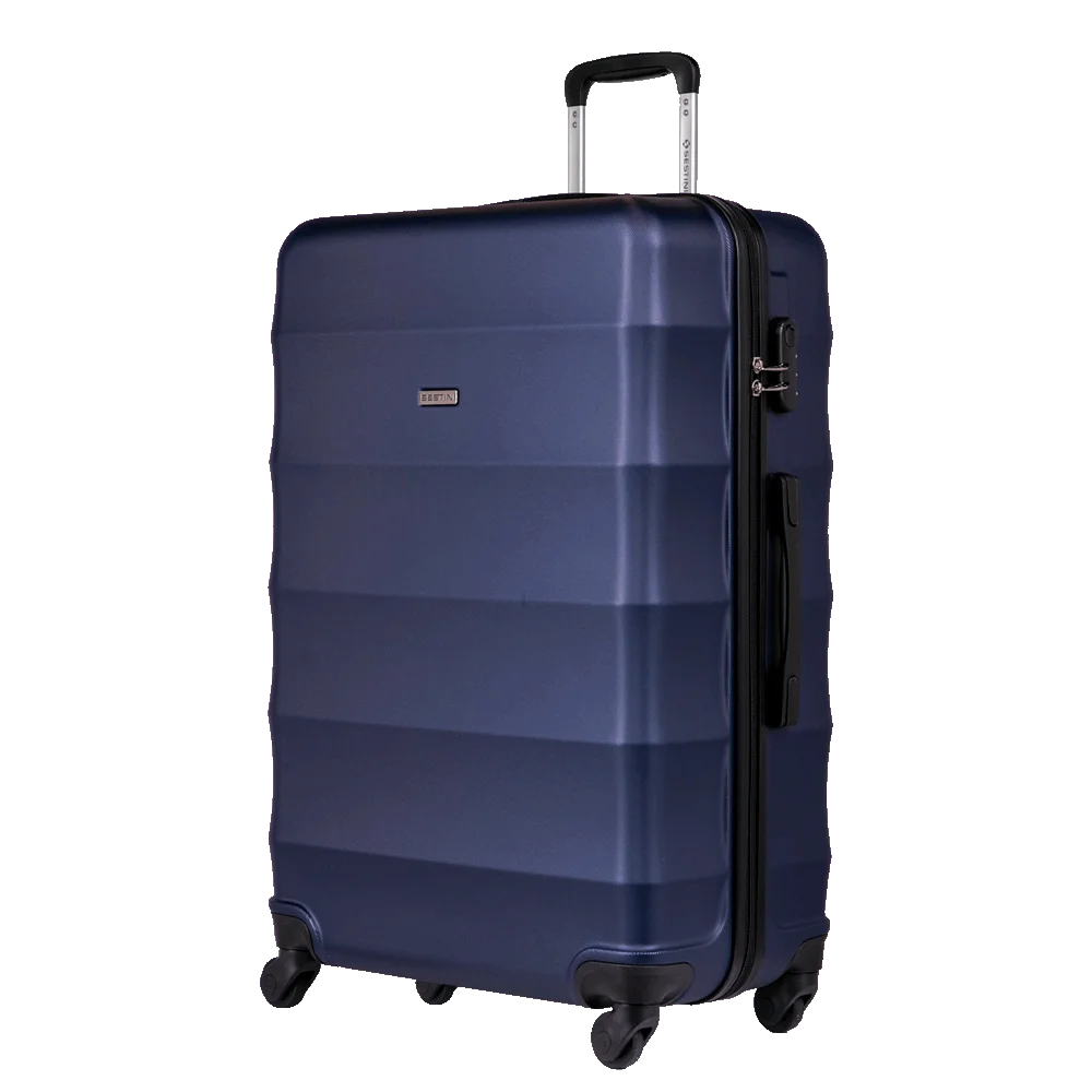 Mala de Viagem Grande 32 kg ABS com Rodas 360° Basic - Azul marinho