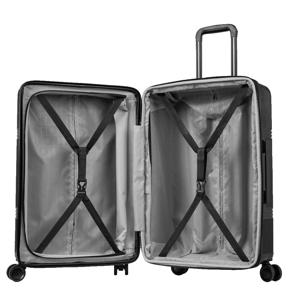 Mala de Viagem Grande 32 kg ABS com Rodas 360° Croma - Preto
