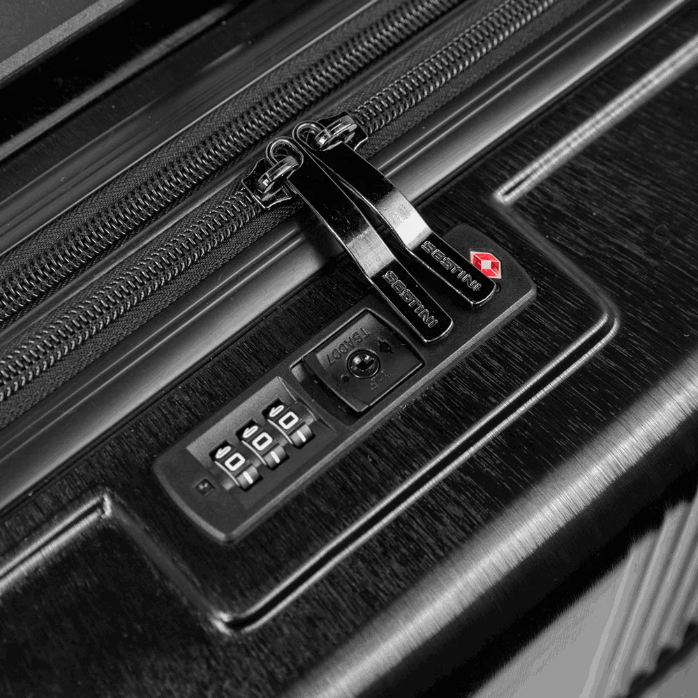 Mala de Viagem Grande 32 kg ABS com Rodas 360° Croma - Preto