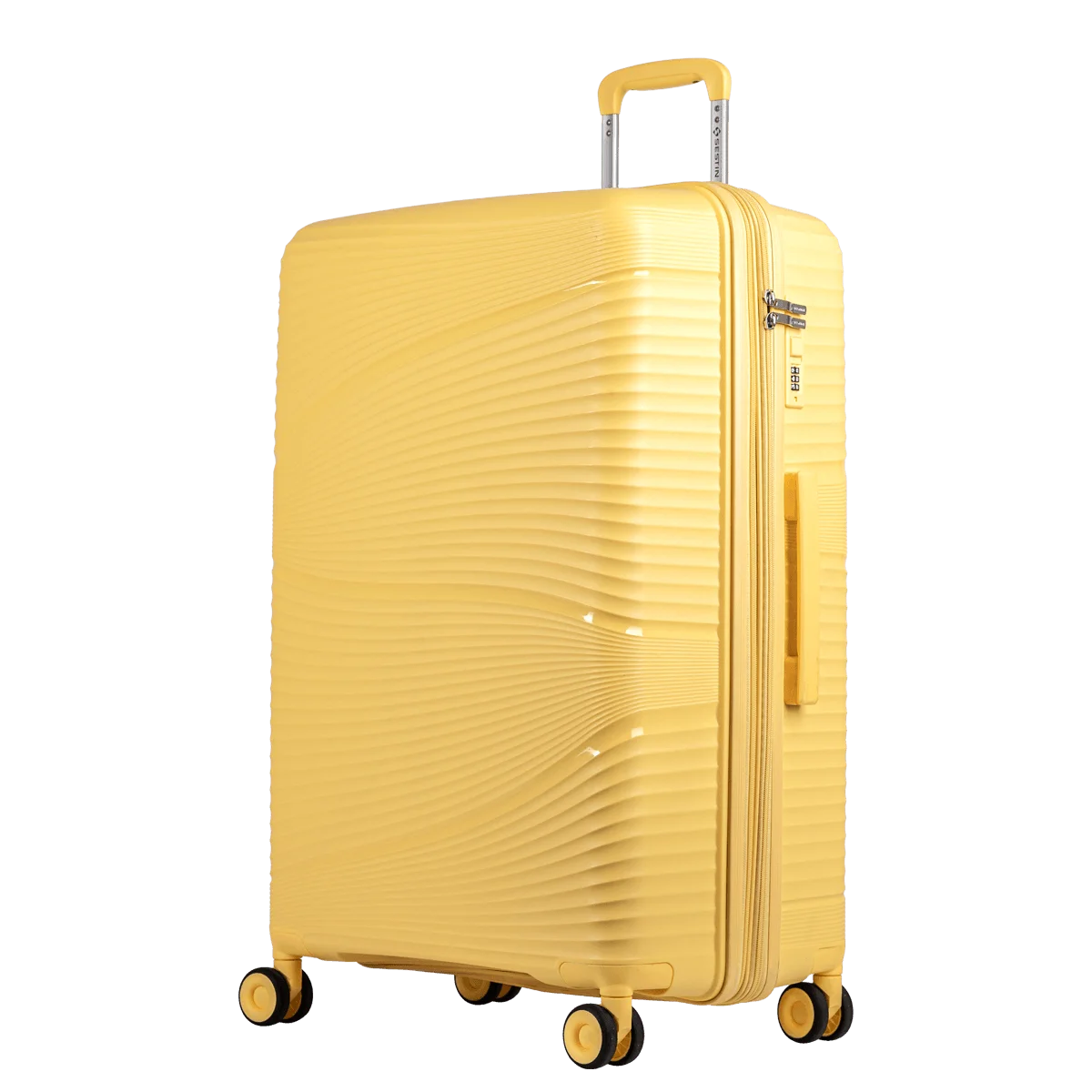 Mala de Viagem Grande 32 kg Polipropileno com Rodas 360° PP Joy - Amarelo