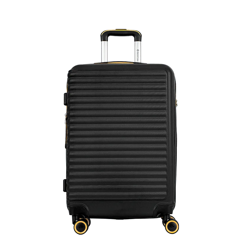 Mala de Viagem Média 23 kg ABS com Rodas 360° Racer - Preto