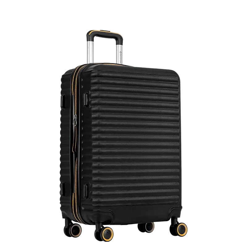 Mala de Viagem Média 23 kg ABS com Rodas 360° Racer - Preto