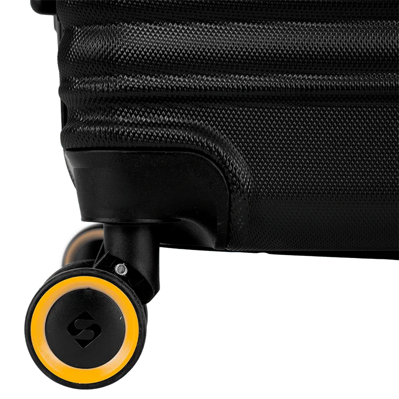 Mala de Viagem Média 23 kg ABS com Rodas 360° Racer - Preto