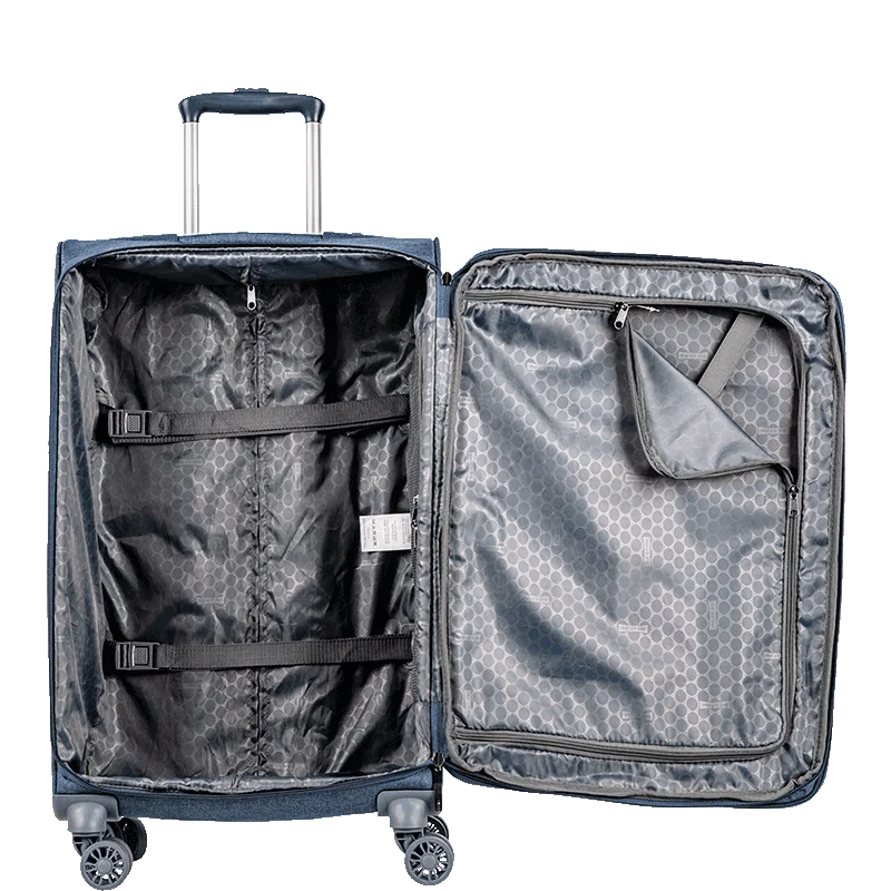 Mala de Viagem Média 23 kg Poliéster com Rodas 360° Ultralight Hug 2T - Azul