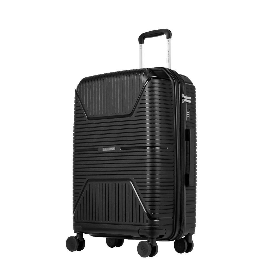 Mala de Viagem Média 23 kg Polipropileno com Rodas 360° PP Essencial Plus 2 - Preto