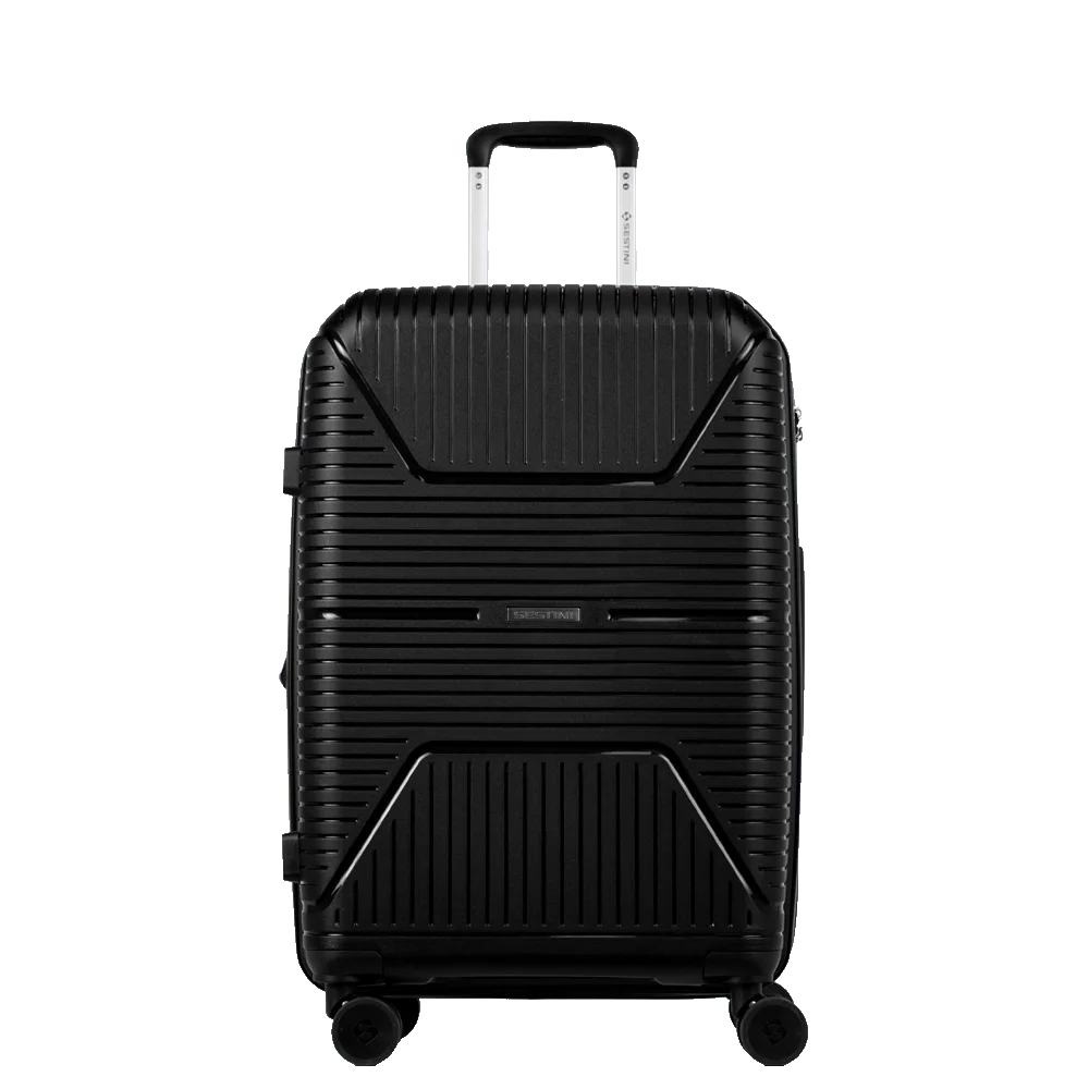 Mala de Viagem Média 23 kg Polipropileno com Rodas 360° PP Essencial Plus 2 - Preto