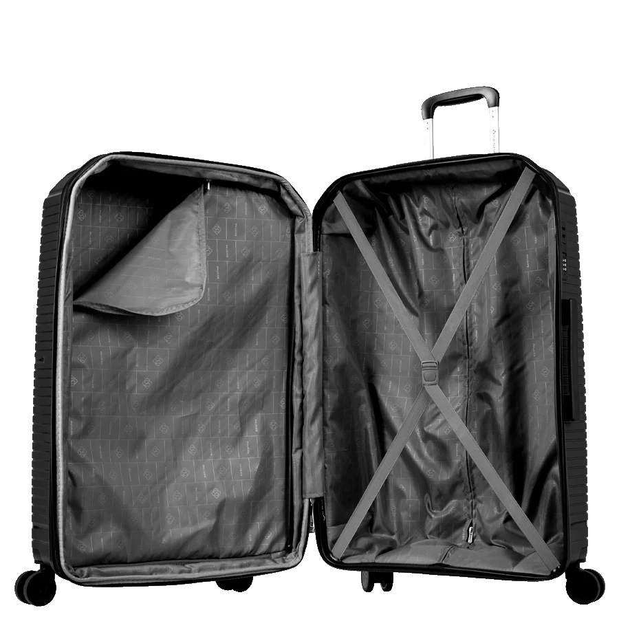 Mala de Viagem Média 23 kg Polipropileno com Rodas 360° PP Essencial Plus 2 - Preto