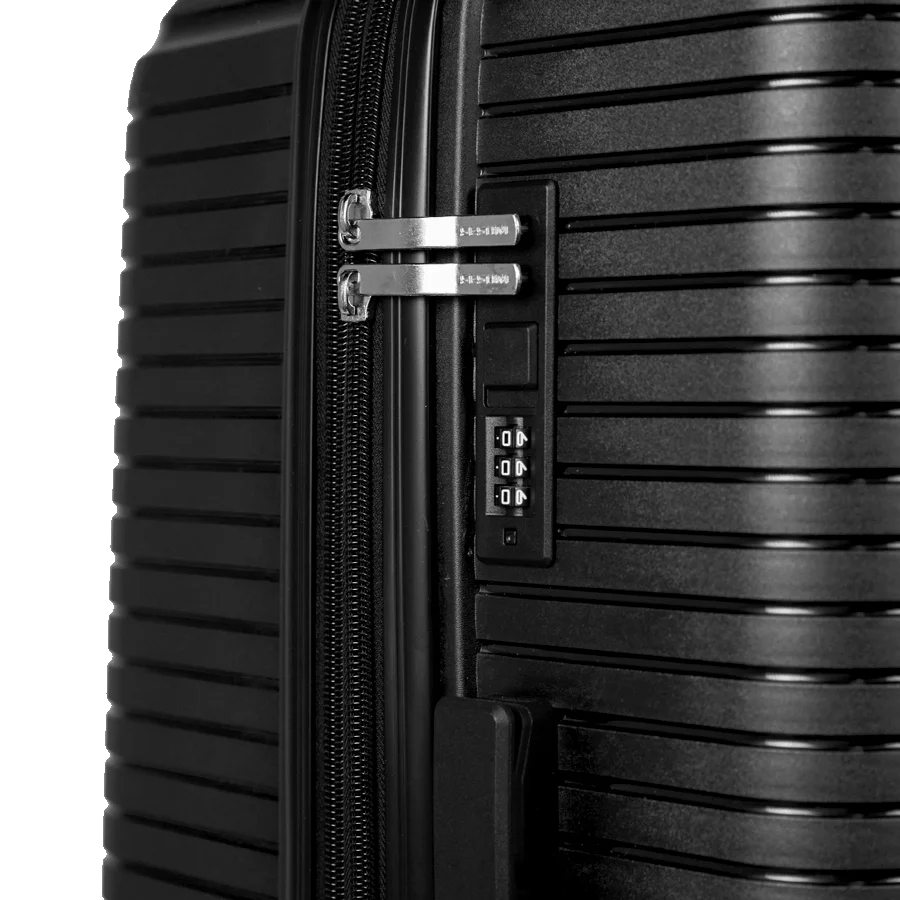 Mala de Viagem Média 23 kg Polipropileno com Rodas 360° PP Essencial Plus 2 - Preto