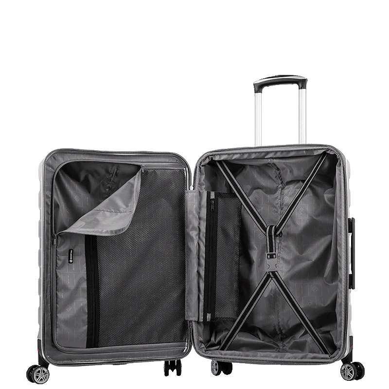 Mala de Viagem Média Plus 23 kg ABS com Rodas 360° Wheeless 2T - Prata