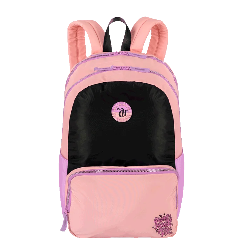 Mochila 2 Compartimentos Capricho Block - Pêssego e Lilás