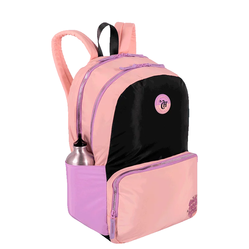 Mochila 2 Compartimentos Capricho Block - Pêssego e Lilás