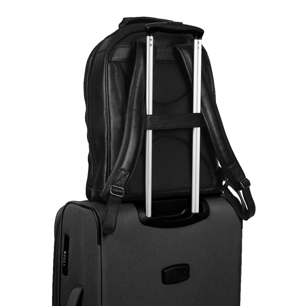Mochila 2 Compartimentos Notebook Couro Sestini Texas Preto