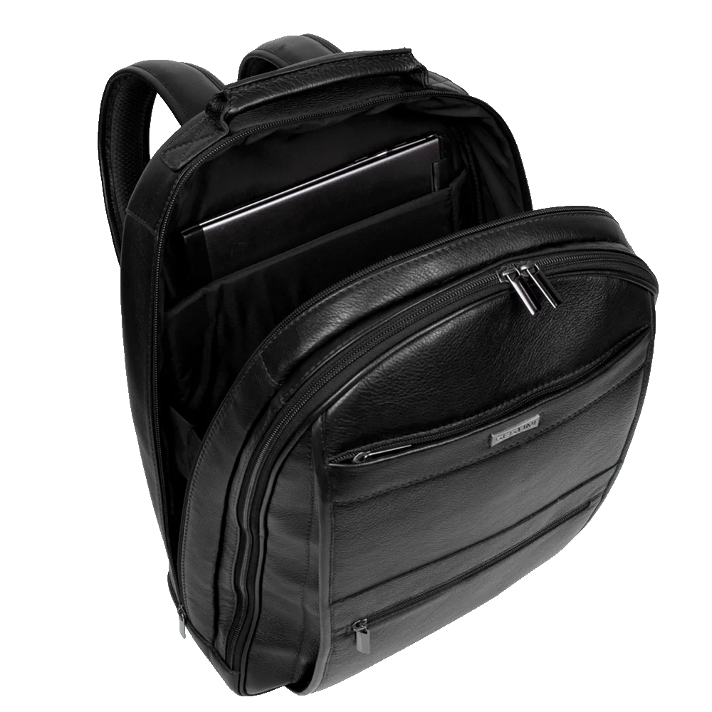 Mochila 2 Compartimentos Notebook Couro Sestini Texas Preto