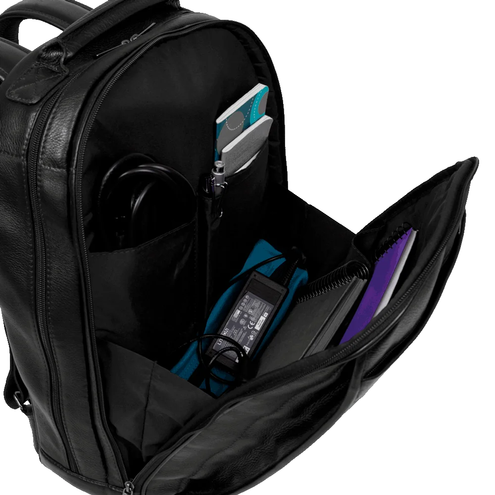 Mochila 2 Compartimentos Notebook Couro Sestini Texas Preto
