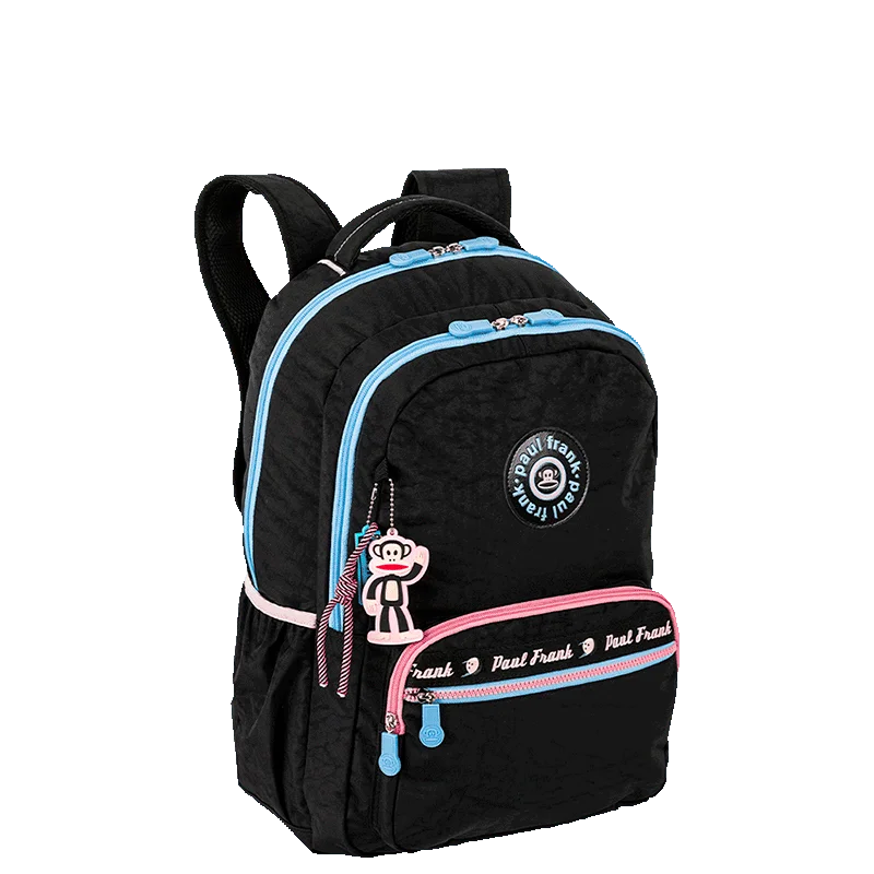 Mochila 2 Compartimentos Paul Frank Fun - Preto e Rosa