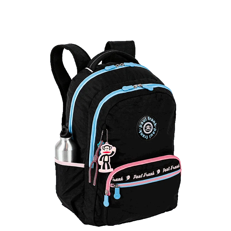 Mochila 2 Compartimentos Paul Frank Fun - Preto e Rosa