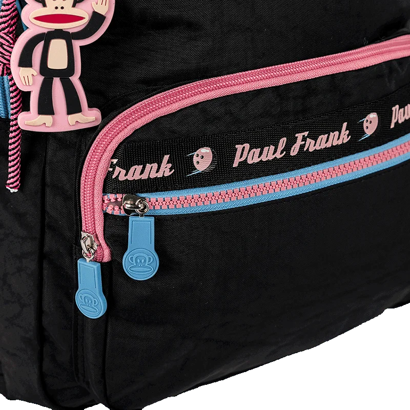 Mochila 2 Compartimentos Paul Frank Fun - Preto e Rosa