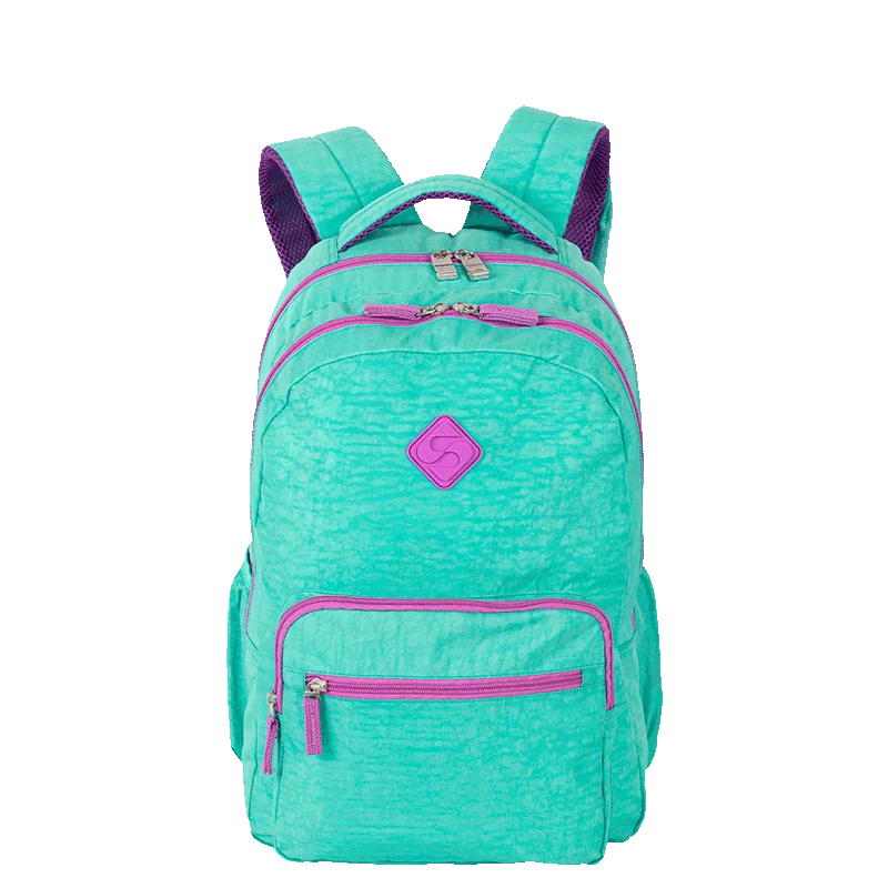 Mochila 2 Compartimentos Sestini College Crinkle 4 Azul - Turquesa