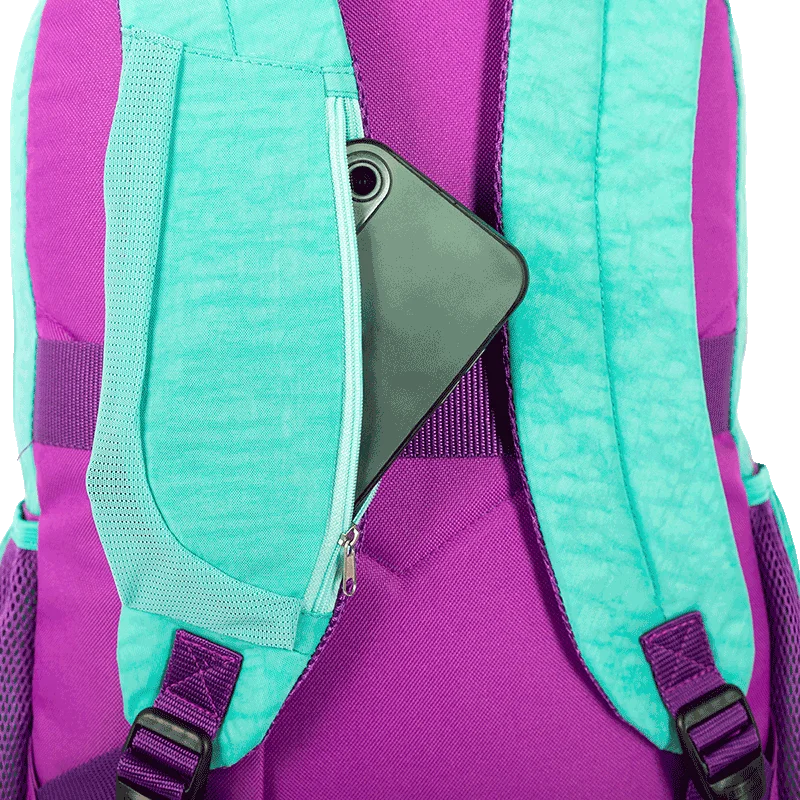 Mochila 2 Compartimentos Sestini College Crinkle 4 Azul - Turquesa