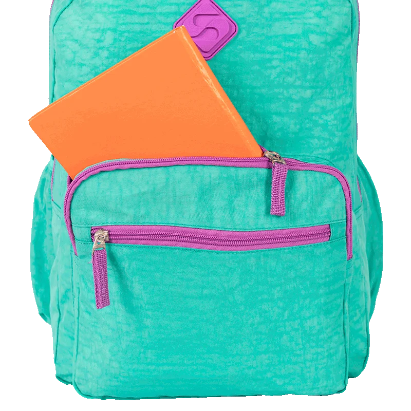 Mochila 2 Compartimentos Sestini College Crinkle 4 Azul - Turquesa