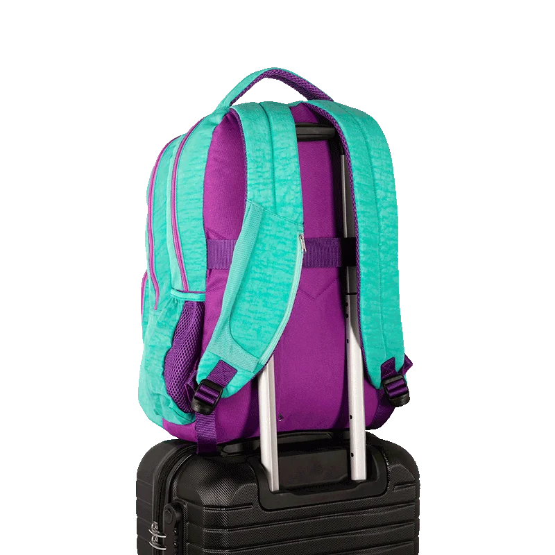 Mochila 2 Compartimentos Sestini College Crinkle 4 Azul - Turquesa