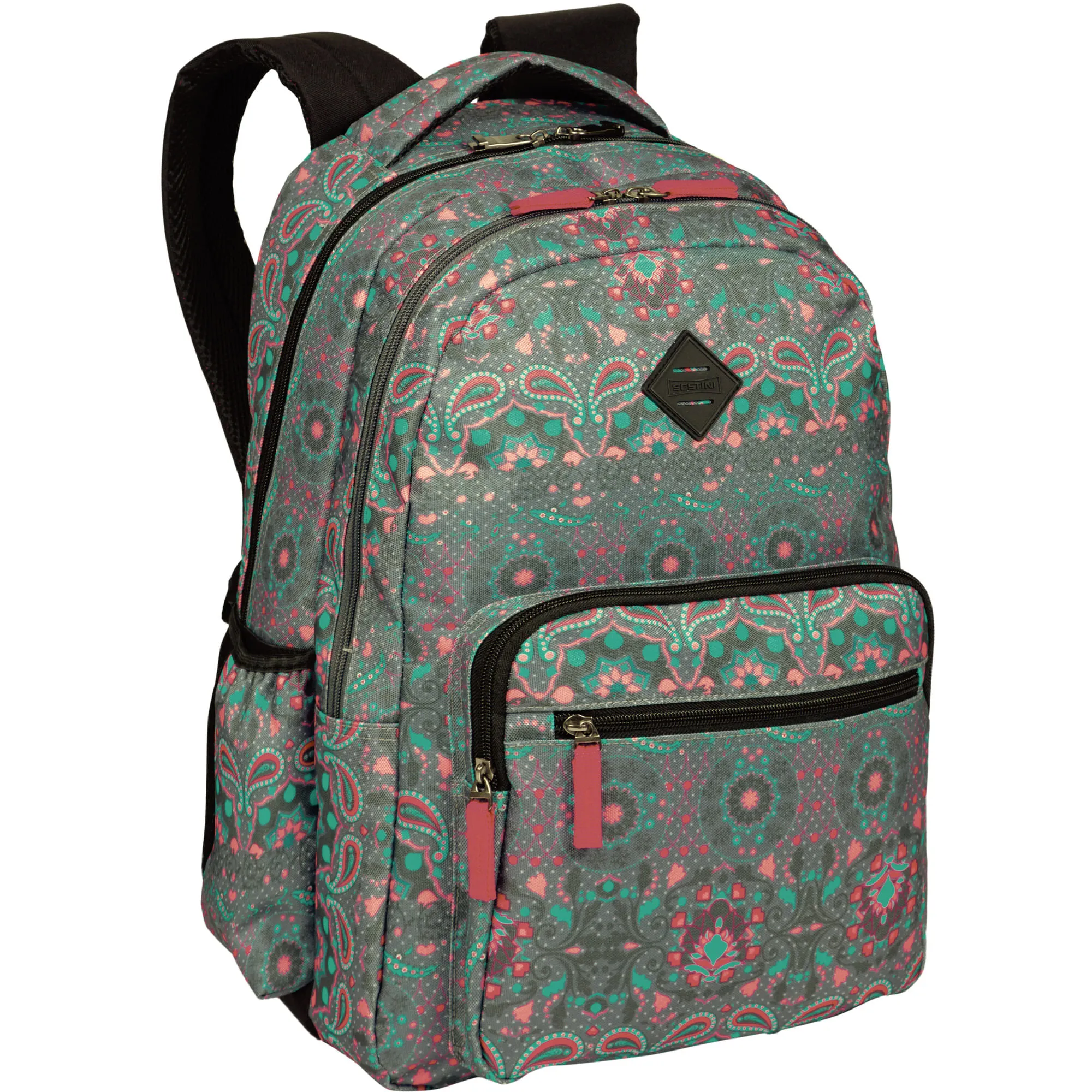 Mochila 2 Compartimentos Sestini College Etnico Cinza