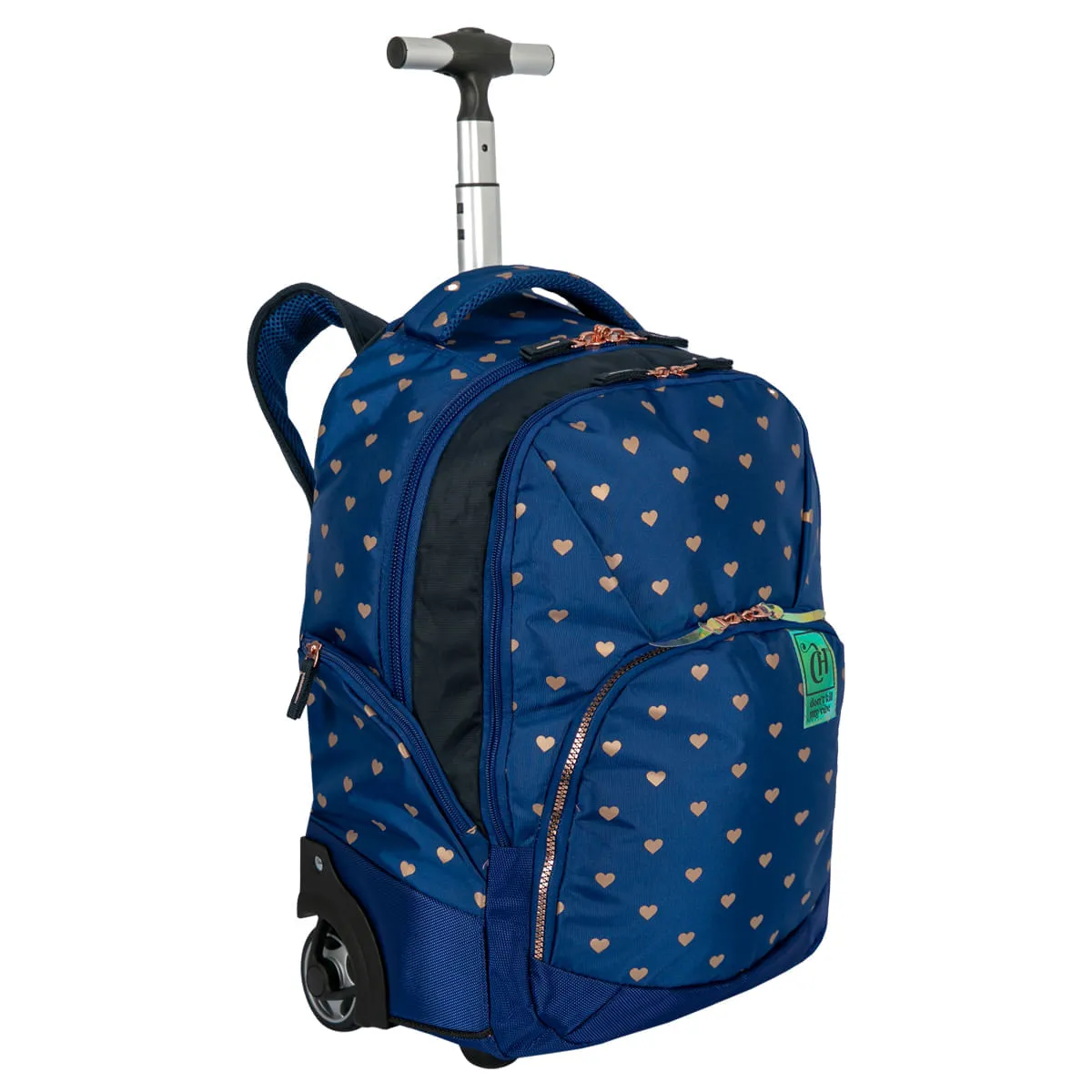 Mochila Carrinho 2 Compartimentos Capricho Wishes - Azul