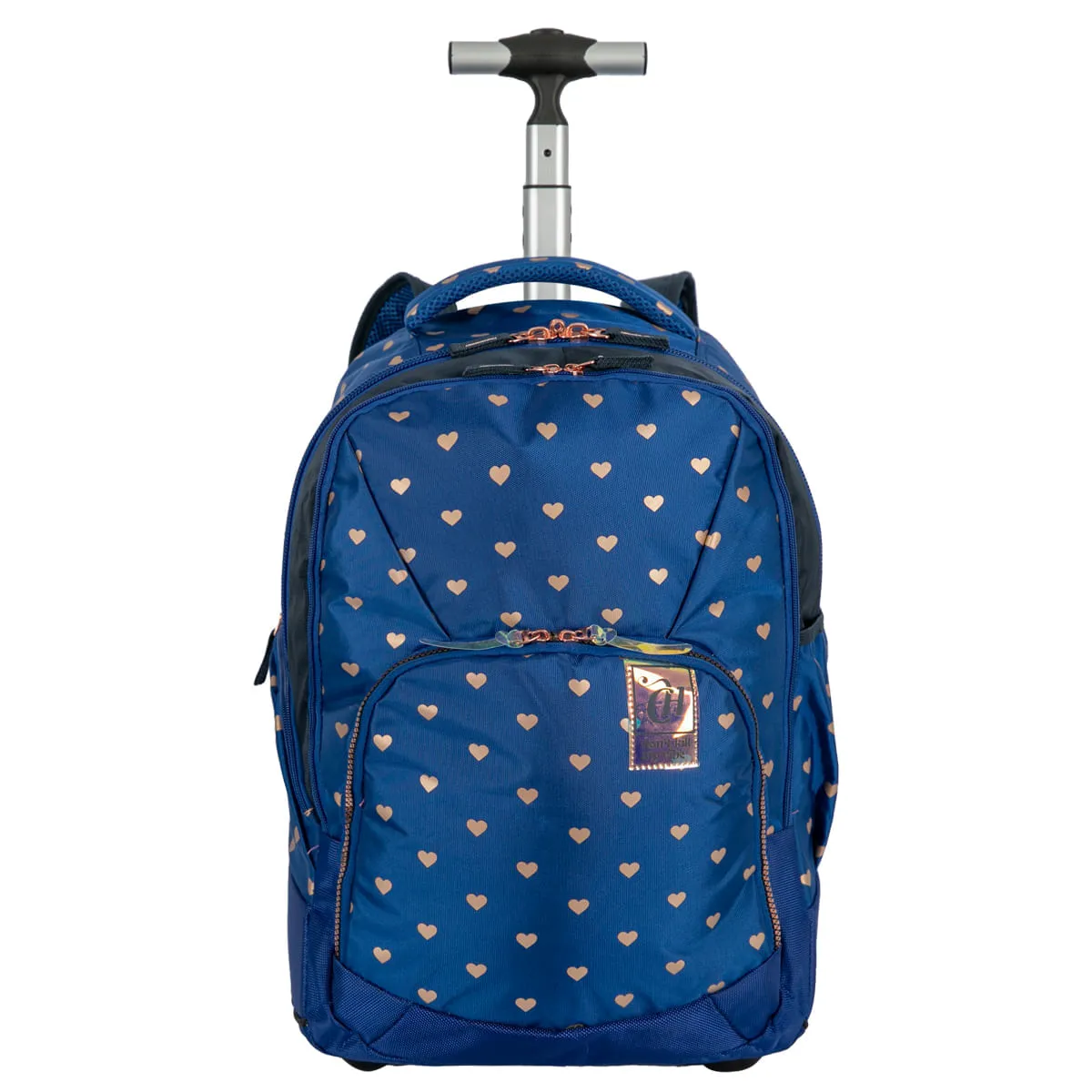 Mochila Carrinho 2 Compartimentos Capricho Wishes - Azul