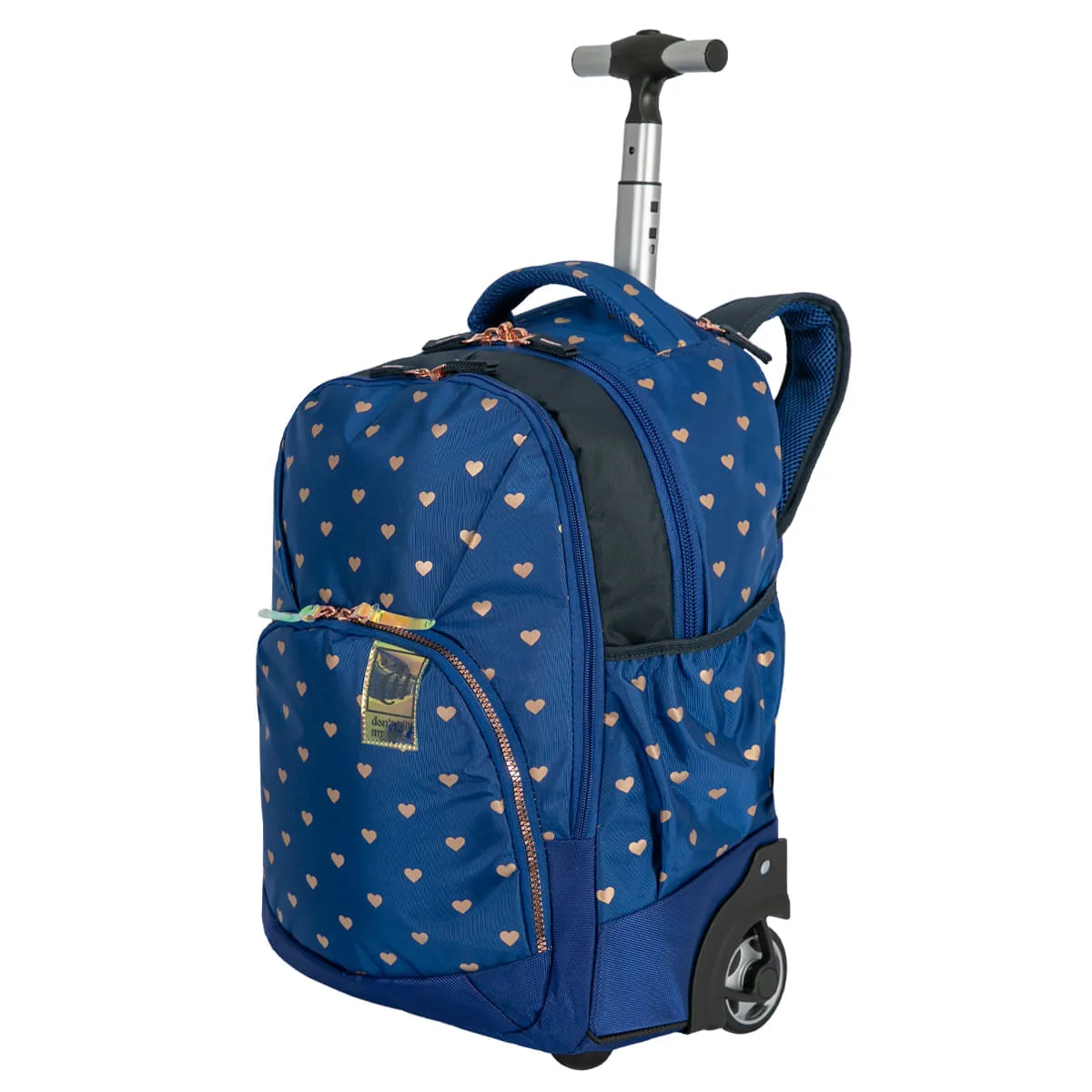 Mochila Carrinho 2 Compartimentos Capricho Wishes - Azul
