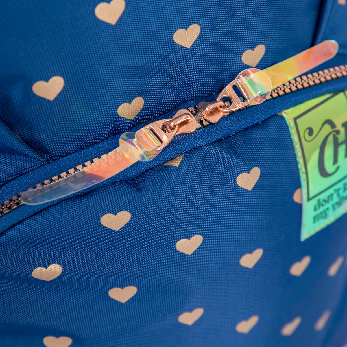 Mochila Carrinho 2 Compartimentos Capricho Wishes - Azul