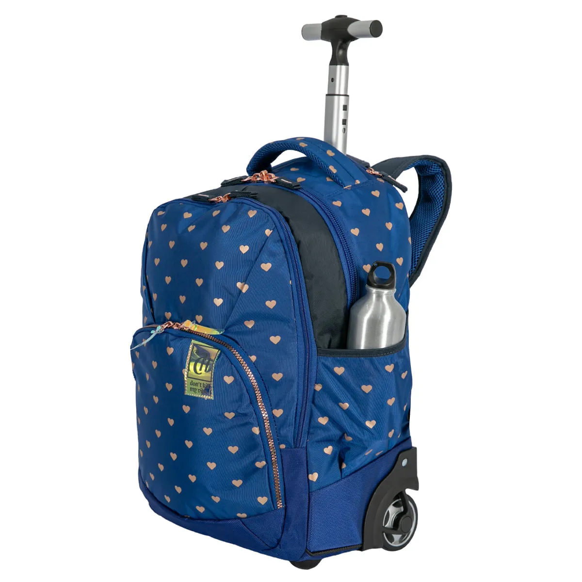 Mochila Carrinho 2 Compartimentos Capricho Wishes - Azul