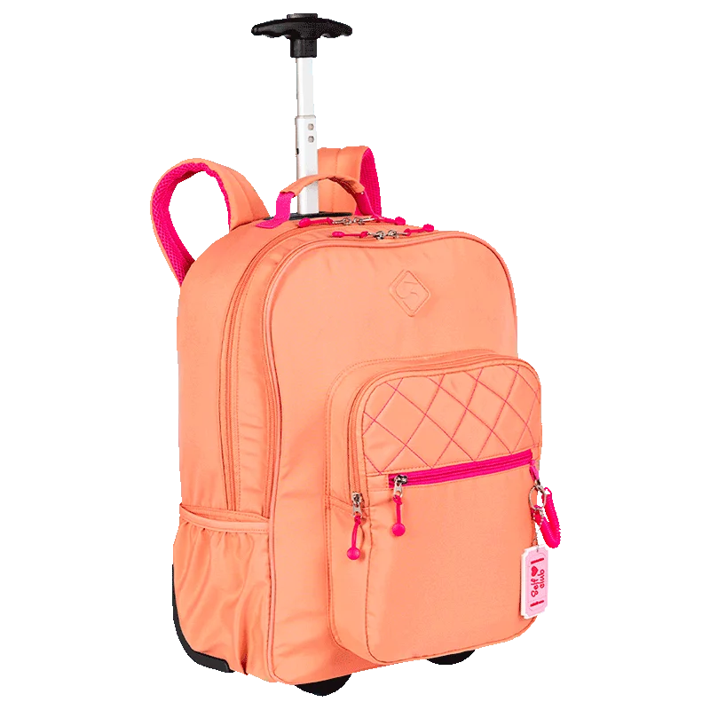 Mochila Carrinho 2 Compartimentos Sestini Lover Laranja - Pêssego