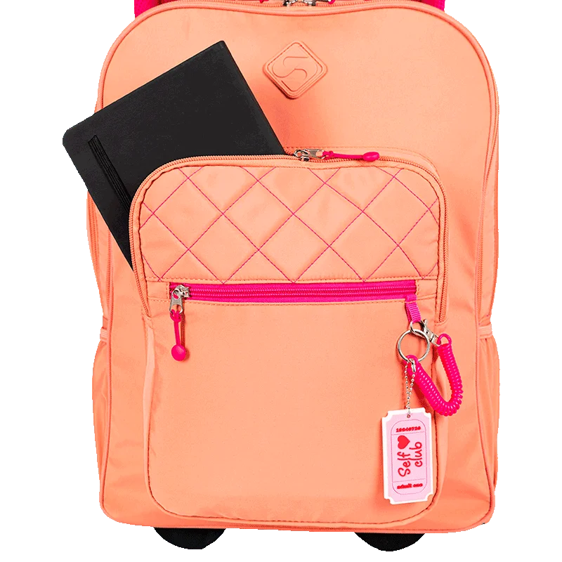 Mochila Carrinho 2 Compartimentos Sestini Lover Laranja - Pêssego