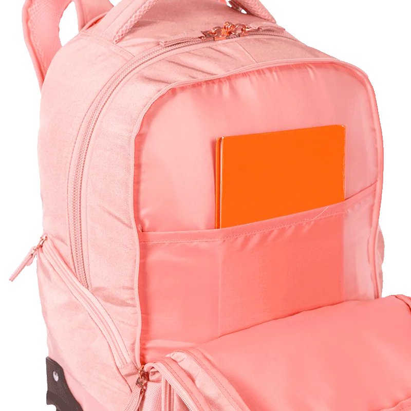 Mochila Carrinho 2 Compartimentos Sestini Rolling Grande - Metálico Rosa