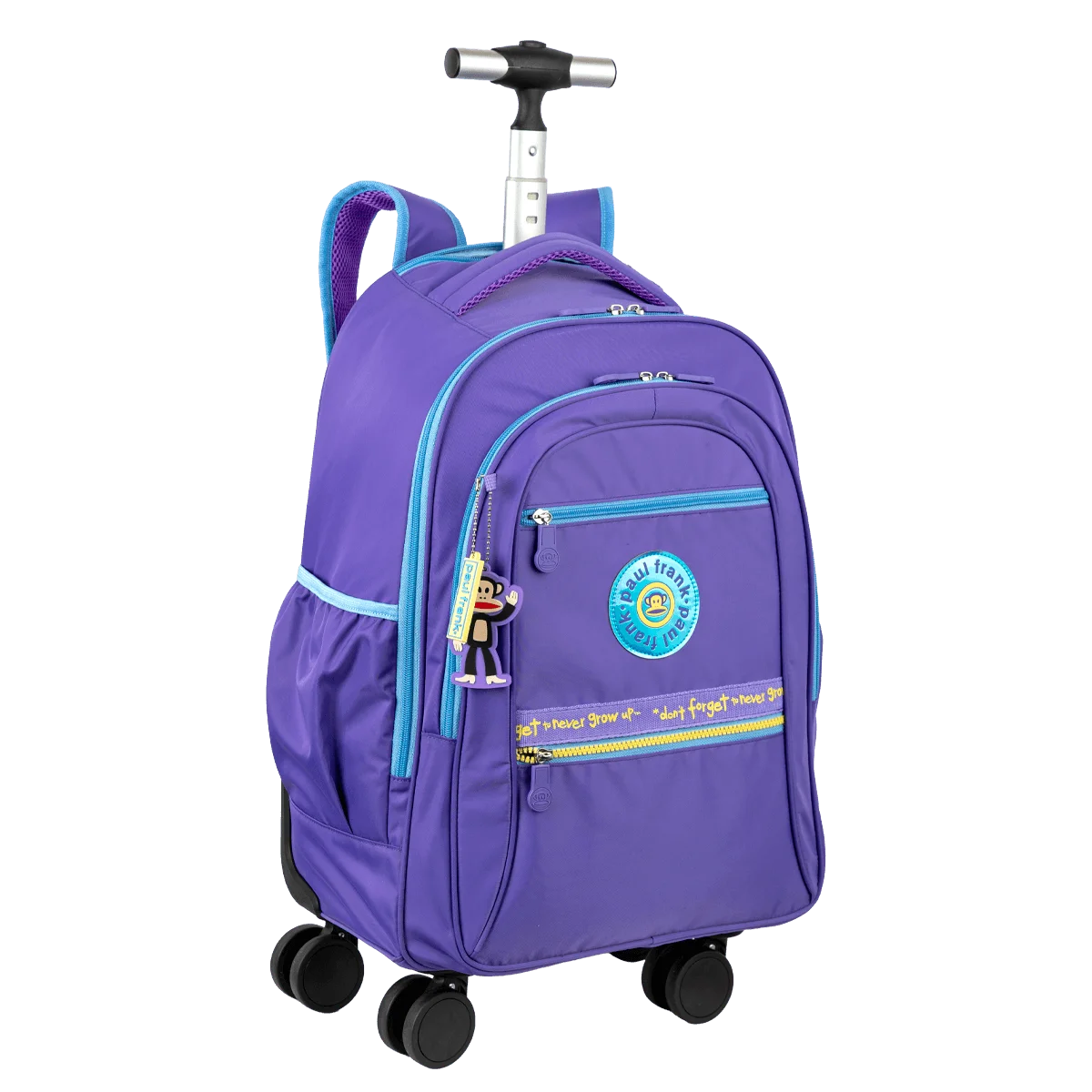 Mochila Carrinho 4 Rodas Duplas Paul Frank Fun - Lilás